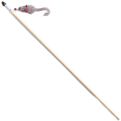 Дразнилка - удочка "Мышка с колокольчиком" на деревянной палочке, микс цветов  9157063