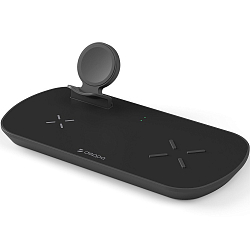 Зарядная станция 3в1 DEPPA Qi, Galaxy Watch, Galaxy Buds, 17,5 Вт, черная (24011)