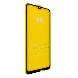Противоударное стекло 9D NONAME для Huawei 9E / Y6 (2019) черное, полный клей