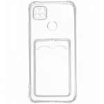 Задняя накладка ZIBELINO Silicone Card Holder Case для Xiaomi Redmi 10A/9C (прозрачный) защита камеры