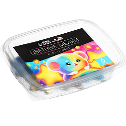 Мелки цветные для асфальта 6 штук "Фантазия", в форме звёздочки