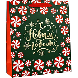 Пакет новогодний «Новогодние чудеса», тиснение, M 30×26×9 см 10453762