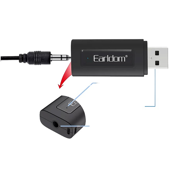 Адаптер Bluetooth EARLDOM ET-M72, серебро