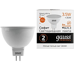 Лампа Gauss LED Elementary MR16 3.5W/3000K/GU5.3, теплый свет