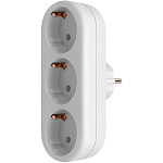 Сетевой разветвитель 3гн. DEFENDER TG-01, с/з, 16А, белый