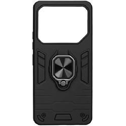 Задняя накладка DF для Tecno Pova 6 Pro (5G)/Pova 6 DF tArmor-12 (black) с кольцом и держателем