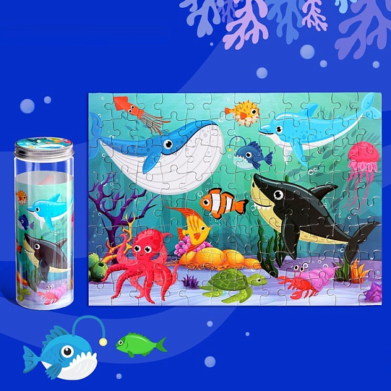 Пазл в тубусе «Подводный мир», 96 деталей