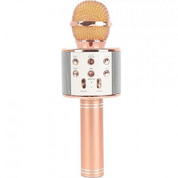 Микрофон БП Караоке WS-858 розовое золото