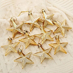 Украшение ёлочное "Рельефные звёзды" (набор 10 шт) 6 см, золото 4196502