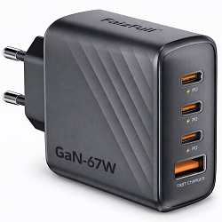 Сетевое ЗУ 1USB/3Type-C FaizFULL FC128 черный, 67W