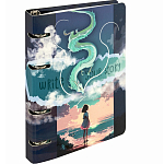 Тетрадь на кольцах А5 160х212мм, 120л, картон, выборочный лак, клетка, BRAUBERG, Anime, 404733