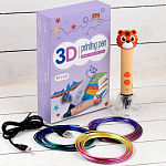 Ручка 3D Тигрёнок, работа с пластиком PLA, USB кабель питания, оранжевая   9729779