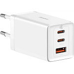 Сетевое ЗУ 1USB/2Type-C BASEUS Gan 5 PRO Quick Charger белый, 65W (CCGP120202)