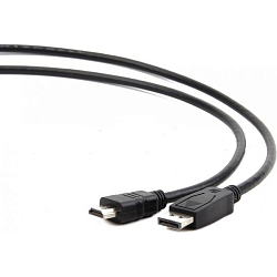 Кабель DisplayPort <--> HDMI  1.8м Cablexpert CC-DP-HDMI-6 черный, экран, пакет
