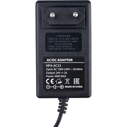 Блок питания 24V 2A GEMBIRD NPA-AC33, черный, 48Вт, 5.5х2.5мм