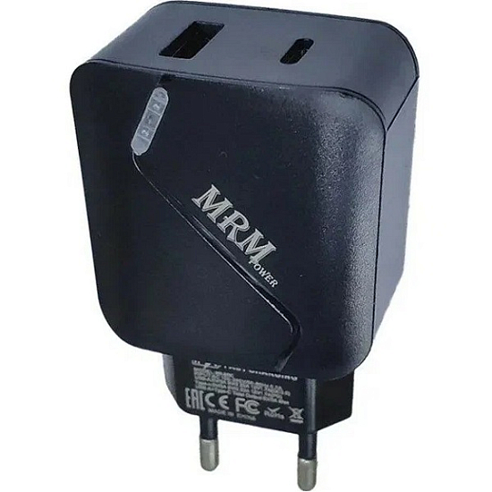 Сетевое ЗУ MRM-820c 38W 1USB/1USB-C Чёрный