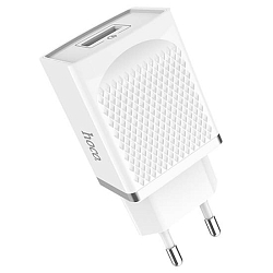 Сетевое ЗУ 1USB 2.4A HOCO C42A, Vast, белый, QC3.0