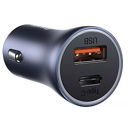 Авто ЗУ 1USB/1Type-C BASEUS TZCCBJD-OG темно-серый, 40W, USB <--> Type-C