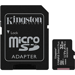 Micro SD 32Gb Kingston Class 10 Canvas Select Plus A1 (100 Mb/s) + адаптер SD