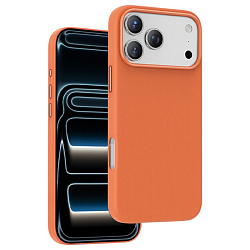Задняя накладка KEEPHONE PEEKABOO LEATHER MAGSAFE CASE для iPhone 17 PRO MAX (ORANGE)