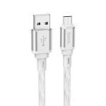 Кабель USB <--> microUSB  1.0м HOCO X98 Crystal ice, серебряный