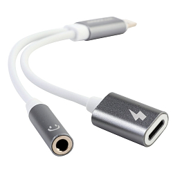 Переходник Jack 3.5 >--> Type-C/Type-C ERGOLUX ELX-CSA02-C01 белый