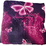 Плед 180*200 бамбуковый "Бабочки" фиолетовый