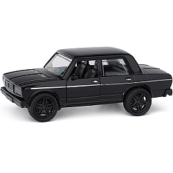 Чёрная инерционная машинка, квадратные фары, die-cast, 1:32, открывающиеся двери
