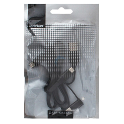 Кабель USB <--> microUSB/Type-C/Lightning 1.2м SMARTBUY  черный  (iK-312 black)