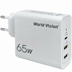 Сетевое ЗУ 2USB/1Type-C WORLD VISION PD 65W (GS-PD653A)
