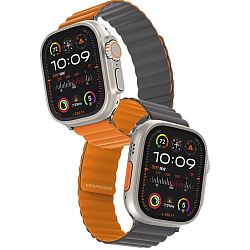 Ремешок KEEPHONE IBAND MAGNETIC SNAP IWATCH 45/46/49MM ORANGE/GREY