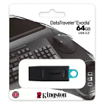 USB 64Gb Kingston DataTraveler Exodia чёрный/бирюзовый 3.2