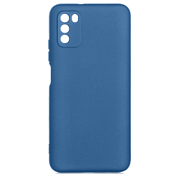 Силиконовый чехол DF для Poco M3 DF poOriginal-03 (blue) с микрофиброй