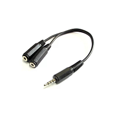 Переходник Jack 3.5 >--> 2*Jack 3.5 SMARTBUY блочный (A202)