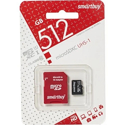 Micro SD 512Gb SMARTBUY Class10 UHS-1 + адаптер SD