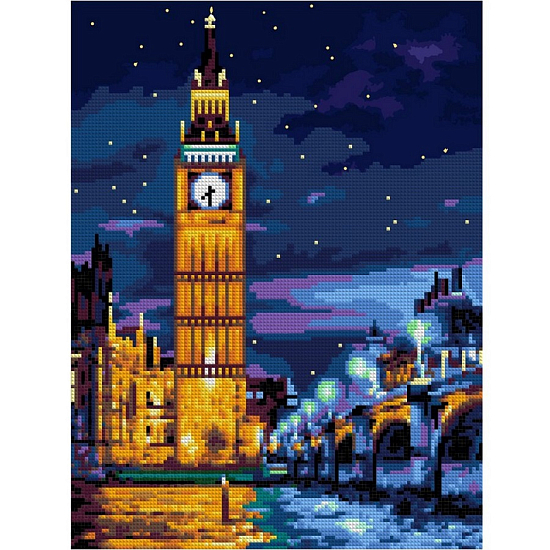 Алмазная мозаика Ночь в Лондоне 30*40 см 43763