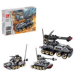 Конструктор JIE STAR Армия «Танк с двойной пушкой», 3 варианта сборки, 84 детали