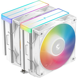 Кулер для процессора DEEPCOOL AG620 WH ARGB V2 LGA20XX/1700/1200/115X/AM5/AM4 (9шт/кор, TDP 260W, PWM, ARGB DUAL Fan 120mm, 6 тепл. трубок, белый) RET