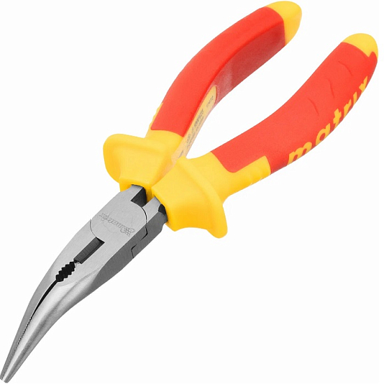 Длинногубцы изогнутые 160мм MATRIX Insulated 17472, 2к рукоятки