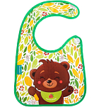 Нагрудник для кормления M&B «Мишка» непромокаемый на липучке, с карманом 4645586