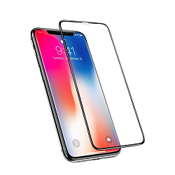 Противоударное стекло 3D HOCO для iPhone XR чёрное (A12, Nano)