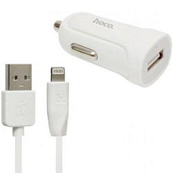 Авто ЗУ 1USB 1.5A HOCO Z2 Lightning белый