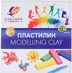 Пластилин 12 цветов 240 г «Классика»