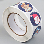 Наклейка бумага "Новогодние атрибуты" d=2,5 см 500 шт в рулоне 3х6,5х6,5 см   9683899