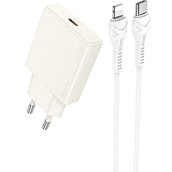 Сетевое ЗУ 1Type-C HOCO N44, BISCUIT, белый, PD 30Вт