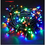 Гирлянда "Нитка" 200 ламп 12м черный провод разноцветная