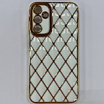 Задняя накладка NONAME для Samsung Galaxy A35 с золотистой окантовкой белый-золотой