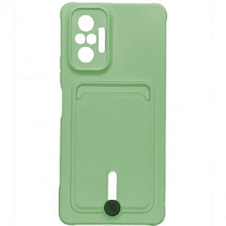 Задняя накладка ZIBELINO Card Holder с выталкивателем карты для Xiaomi Redmi Note 9 (салатовый)