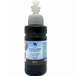 Чернила NV PRINT T6641 Black 70ml для Epson L100, L110, L120, L132, L200, L210, L222, L300, L312, L350, L355, L362, L366, L456, L550, L