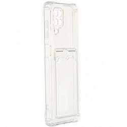 Задняя накладка ZIBELINO Silicone Card Holder Case для Samsung Galaxy A12 (прозрачный) защита камеры
